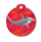 Hammerhead Shark Personalized Pet ID Tag Red