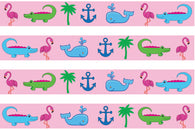 Tropical Seashore Beach Pink Dog Collar