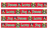 Christmas Peace, Love and Joy Boston Terrier Personalized Dog Collar