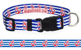 Anchors Red, White & Blue Personalized Dog Collar