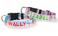 Christmas at the Beach Pink Personalized Dog Collar