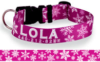 Christmas Snowflakes on Pink Personalized