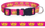 Royal Crowns Pink Personalized Dog Collar