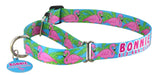 Pink Flamingos on Turquoise Personalized Martingale