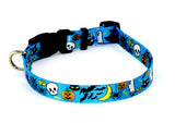 Halloween Funny & Not so Scary Blue Personalized Dog Collar