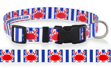 Red White & Blue Crab Personalized Dog Collar