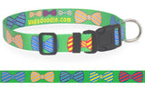 Bow Ties on Lime Personalized Dog Collar