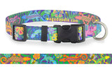 Geckos on Purple Dog Collar Art