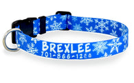 Christmas Snowflakes on Blue Personalized