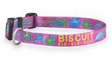 Sea Creatures Pink Personalized Dog Collar