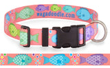 Scrummy Fish Coral Personalized Dog Collar