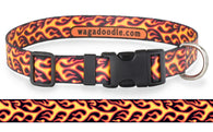 Red Hot Flames Personalized Dog Collar