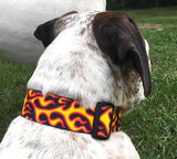 Red Hot Flames Personalized Dog Collar