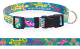 Geckos on Blue Dog Collar Art