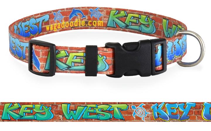 Key West Graffiti Street Art Dog Collar