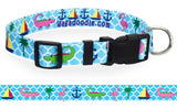 Greek Preppy Blue Dog Collar