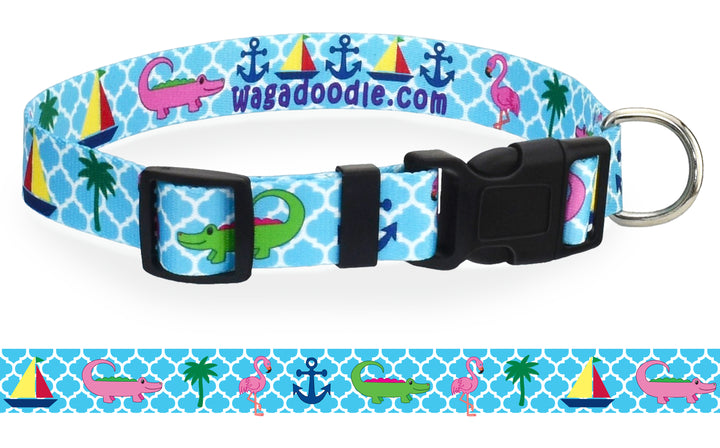 Greek Preppy Blue Dog Collar