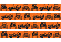 Jeeps Off-Road Orange Personalized Dog Collar