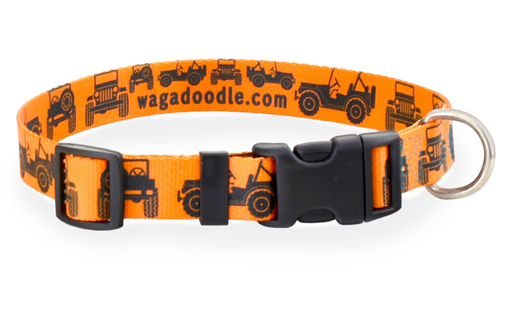 Jeeps Off-Road Orange Personalized Dog Collar