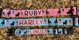 Patriotic Parade Pink Personalized Dog Collar