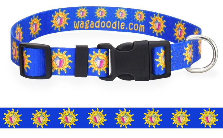 Key West Conch Republic Royal Blue Personalized Dog Collar