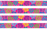 Colorful Hibiscus Pink Personalized Dog Collar