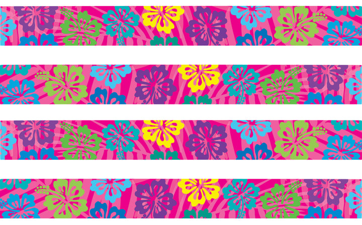 Colorful Hibiscus Pink Dog Collar
