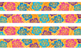 Colorful Hibiscus Yellow Personalized Dog Collar