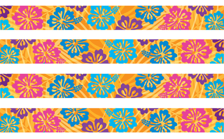 Colorful Hibiscus Yellow Personalized Dog Collar