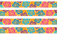 Colorful Hibiscus Yellow Dog Collar