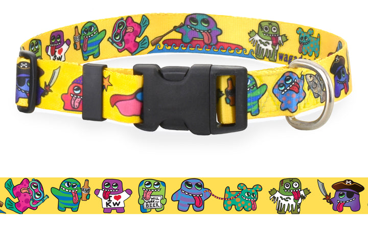 Key West Mystery Blob Street Art Personalized Dog Collar