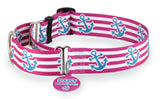 Anchors Pink & Aqua  Martingale Dog Collar