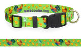 Key West Chickens Dog Collar Lime