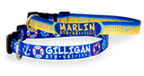 Ships Ahoy Nautical Red, White & Blue Personalized Dog Collar