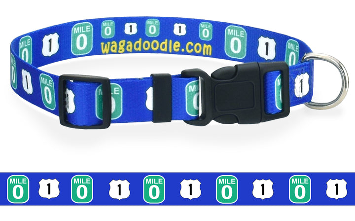 Key West Mile Zero Blue Dog Collar