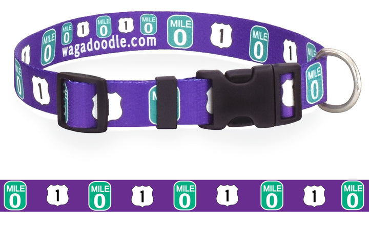Key West Mile Zero Purple Personalized Dog Collar