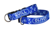Anchors on Navy Blue Dog Collar
