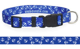 Anchors on Navy Blue Dog Collar