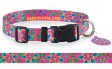 Passion Flower Pink Dog Collar