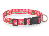 Christmas Trees and Snowflakes Red Dog Collar