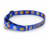 Conch Republic Blue Personalized Martingale Dog Collar
