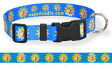 Key West Conch Republic Medium Blue Personalized Dog Collar
