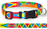 Mayan Blanket Fire Personalized Dog Collar