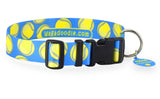 Tennis Balls Blue Dog Collar