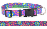 Hippie Flower Personalized Dog Collar