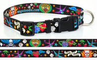 Tattoo Sailor Jerry Style Personalized Dog Collar