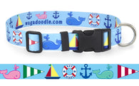 Seashore Blue Personalized Dog Collar