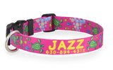 Sea Turtles on Pink Personalized Dog Collar