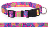 Colorful Hibiscus Pink Personalized Dog Collar