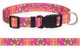 Tribal Hawaiian Print Dog Collar Pink